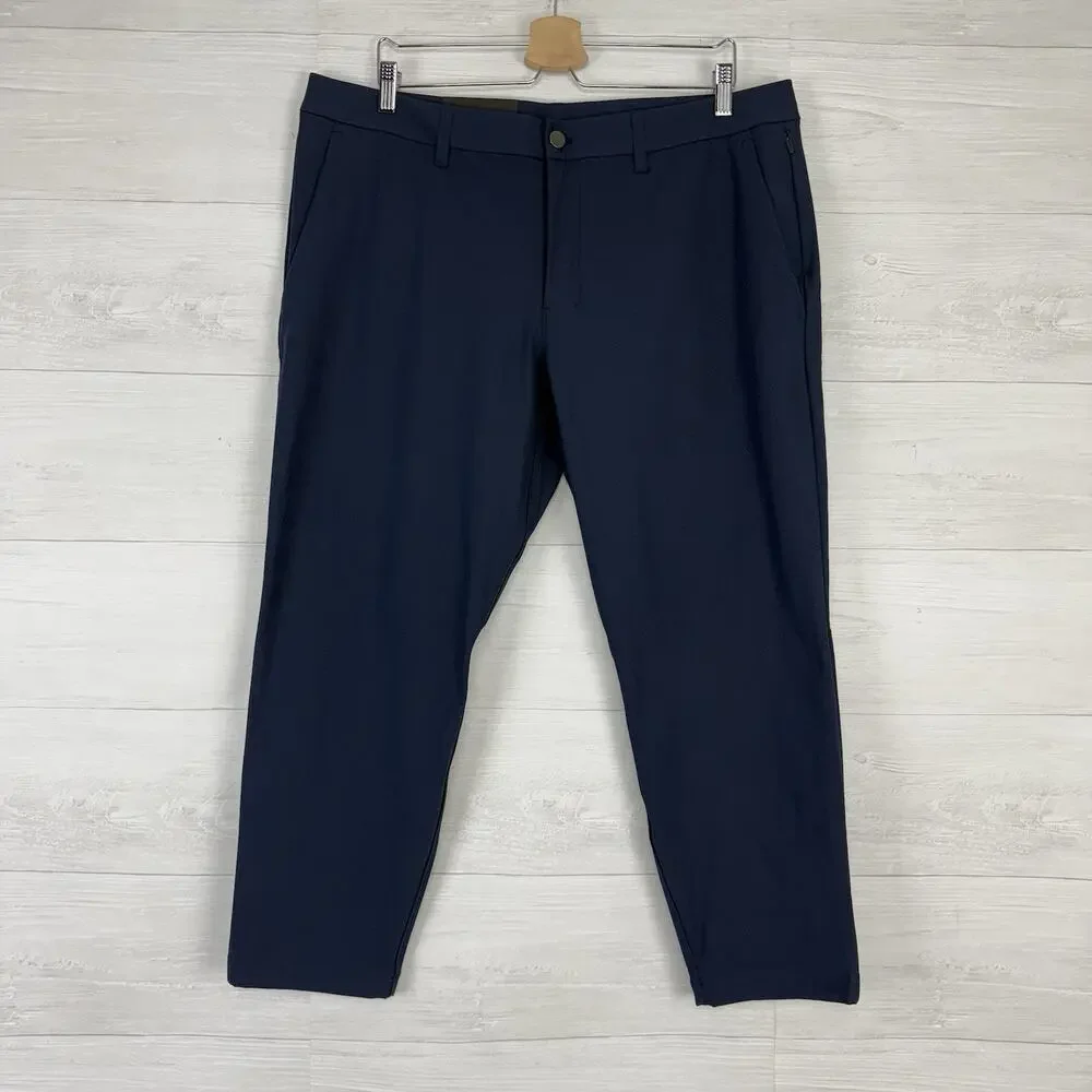 NWT Lululemon ABC Slim Fit Trouser Pants Men‎ 38 x 28 Chino Navy Blue Warpstreme